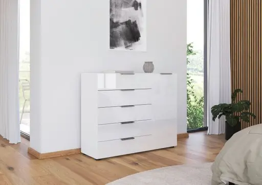 Kommode RIPP- Weiß, Glas, Weiß