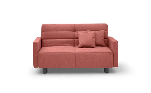 Funktionssofa EASY Optik D - 2-Sitzer, 140 cm inkl. Schlaffunktion, Stoff, Rot