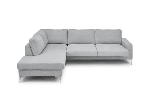 Ecksofa CALM 2.0 - Ecke links mit 2,5-Sitzer, Schlaffunktion mit Bettkasten, Stoff, Grau