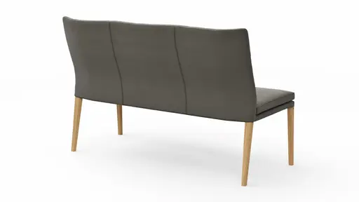 Polsterbank Tuma - Breite ca. 155 cm, Leder, Graubraun