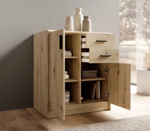 Kommode - B ca. 74 cm, Artisan Eiche Nachbildung