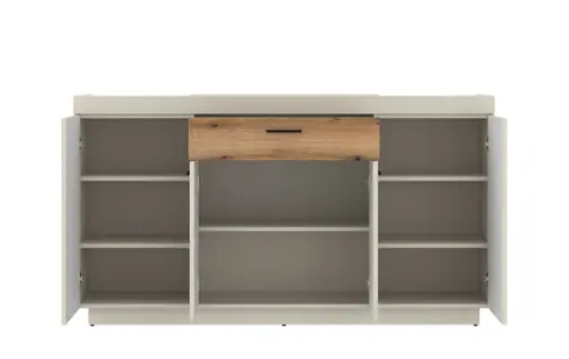 Sideboard - mit Beleuchtung, B ca. 160 cm, Kaschmir, Coast Evoke Eiche Nachbildung