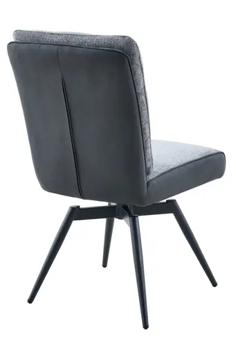 Stuhl - drehbar, Stoff, Dunkelgrau, Vintage Anthrazit