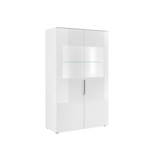 Vitrine- inkl. LED-Beleuchtung, Weiß