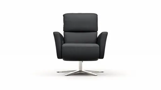 Drehsessel Lotta -Größe L, inkl. Relaxfunktion, Leder, Schwarz