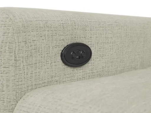 Ecksofa -2-Sitzer mit Ecke rechts, Kopfteil verstellbar, Sitztiefe verstellbar motorisch, Stoff, Perlmutt