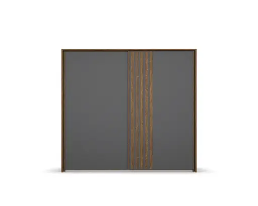 Schwebetürenschrank- B ca. 226 cm, Eiche Dekor, Graphit