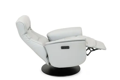 Sessel - Größe M, Relaxfunktion motorisch, Leder, Eisengrau