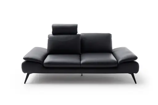 Sofa Collina - 2,5-Sitzer, Leder, Schwarz