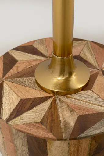 Beistelltisch- DH ca. 25x50 cm, Geo Braun, Stahl, Gold