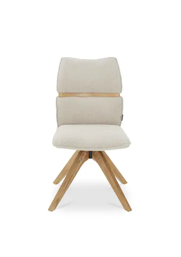 Stuhl MAROU - drehbar, Stoff, Beige