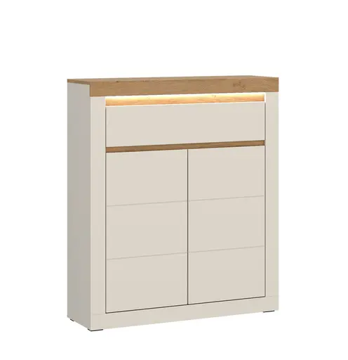 Schuhschrank - mit Beleuchtung, B ca. 94 cm, Kaschmir, Stone Eiche Nachbildung