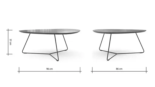 Couchtisch Fano - LBH ca. 96x86x38 cm, HPL Laminat, Bronze