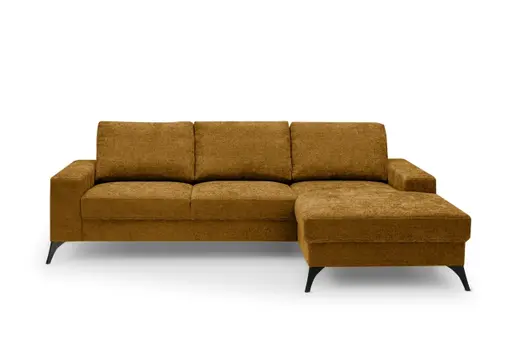Ecksofa - 2-Sitzer, Ecke rechts, Stoff, Curry