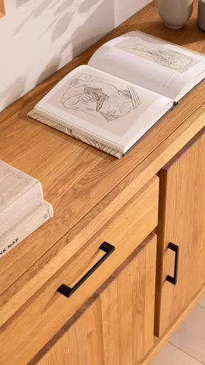 Sideboard Farmingdale light - Eiche massiv, natur geölt