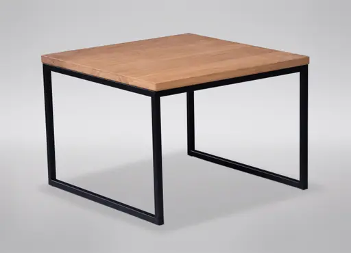 Couchtisch - LB ca. 60x60 cm, Wildeiche massiv geölt, Schwarz 