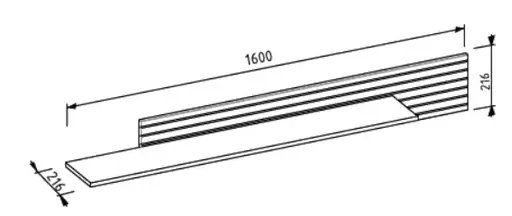 Wandboard - B ca. 160 cm, Riva Eiche Nachbildung