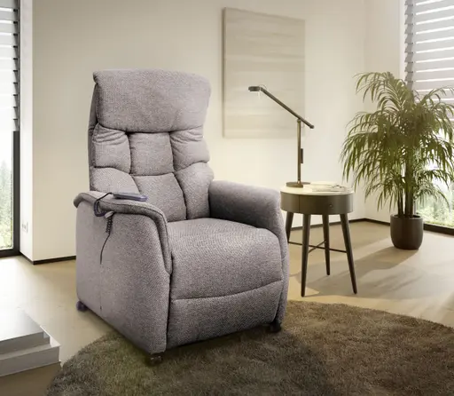 TV-Sessel MARLO - Aufstehhilfe, Relaxfunktion, Kopfteilverstellung, Stoff, Braunbeige