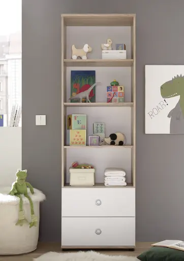 Regal, Eiche Dekor, Weiß