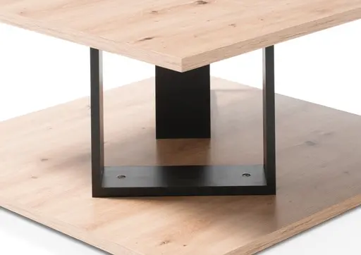 Couchtisch - LB ca. 80x80 cm, Artisan Eiche Nachbildung, Anthrazit