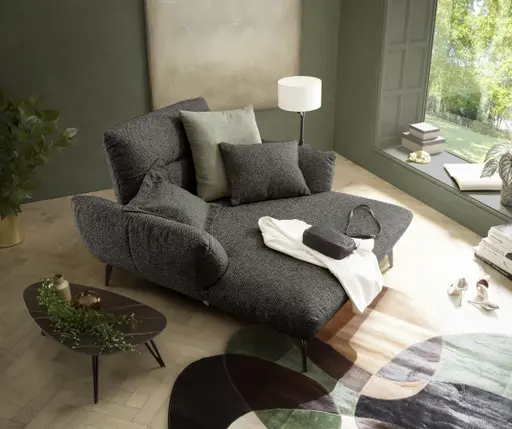 Sessel PAYTON - Loveseat inkl. Rückenneigung, Stoff, Braun