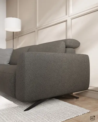 Sofa Arona - 2-Sitzer, Stoff, Anthrazit