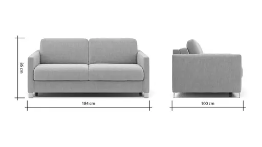 Sofa Nuoro - 2,5-Sitzer inkl. Schlaffunktion, Armlehne schmal, Stoff, Cognac