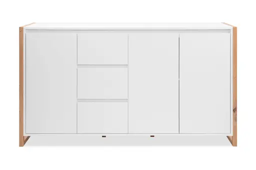 Sideboard - B ca. 160 cm, Weiß, Artisan Eiche Nachbildung