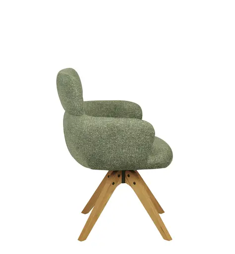 Armlehnstuhl MANJA - drehbar, Stoff, Grün