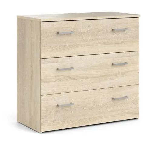 Kommode - B ca. 74 cm, Eiche Struktur Nachbildung