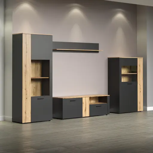 Wandboard - Anthrazit, Eiche Coast Evoke Nachbildung