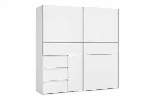 Schwebetürenschrank FJOLLA - B ca. 200,1 cm, Weiß