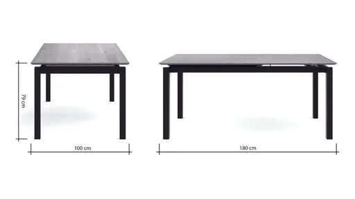 Esstisch Rushmore - ausziehbar, LB ca. 180x100 cm, Eiche massiv, natur geölt