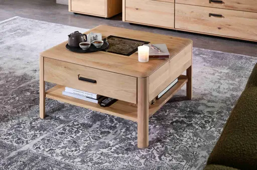 Couchtisch - LBH ca. 80x80x44 cm, Wildeiche massiv