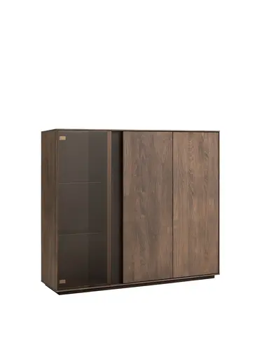 Highboard Saratoga - Buche massiv, silbergrau geölt