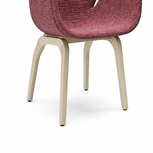Armlehnstuhl Tooon - Stoff Weinbeere, Gestell Holz