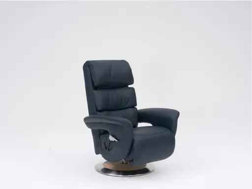 Fernsehsessel EM Hamm - Massagefunktion, Leder, Dunkelblau