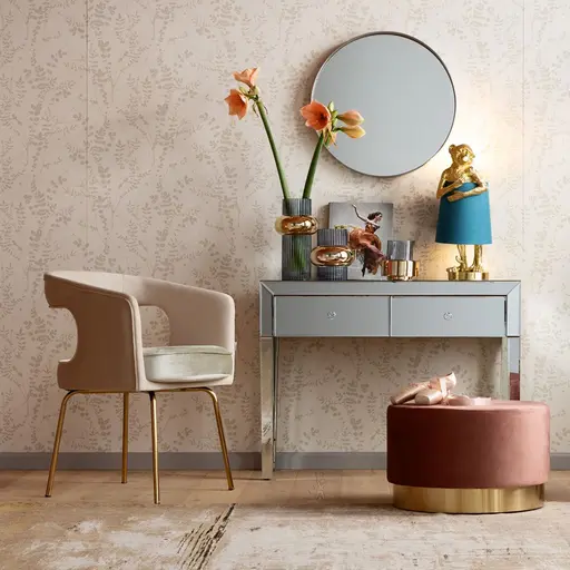 Konsolentisch- LB ca. 100x40 cm, Weiß, Lackiert, Verspiegelt