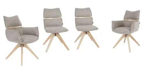 Armlehnstuhl MAROU - drehbar, Stoff, Braun