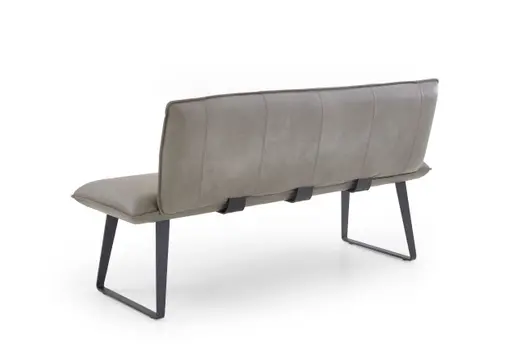 Einzelbank - Leder, Grau