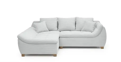 Ecksofa JAMILA - 2-Sitzer, Ecke rechts, Stoff, Silberfarben