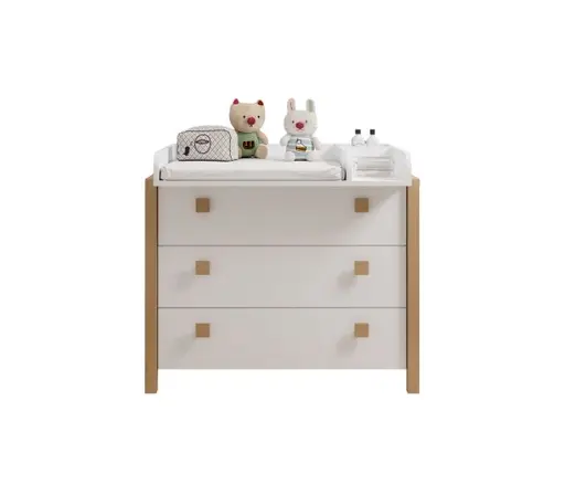 Wickelkommode - inkl. Auflage, Kiefer Weiß, Birke