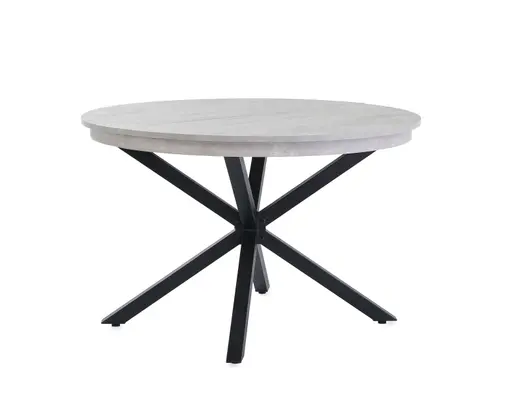 Esstisch - ausziehbar, Ø/H ca. 120x77 cm, Betonoptik, Schwarz