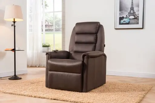 TV-Sessel MYRON - Aufstehhilfe, Relaxfunktion, Stoff, Braun