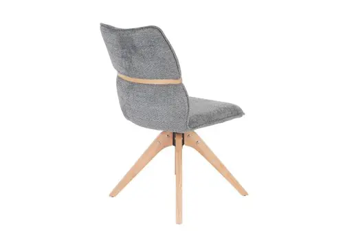 Stuhl MAROU - drehbar, Stoff, Graublau