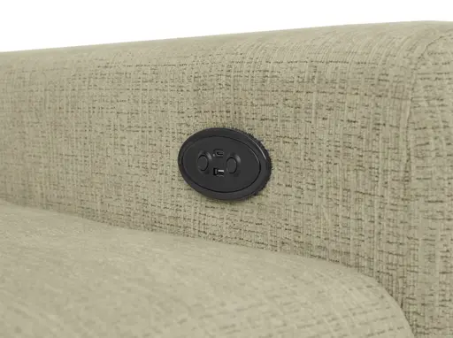 Ecksofa - Ecke links mit 2-Sitzer, Kopfteil verstellbar, Sitztiefe verstellbar motorisch, Stoff, Sand