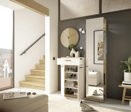 Kompaktgarderobe - Kaschmir, Evoke Eiche Nachbildung