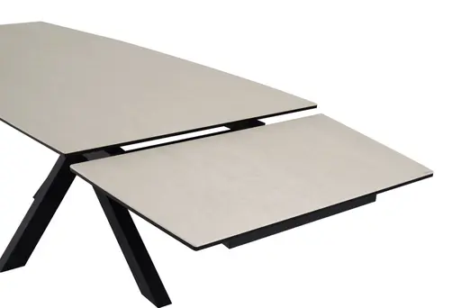 Esstisch MELANIA - ausziehbar, LB ca. 180x95 cm, Glaskeramik, Travertin farbig