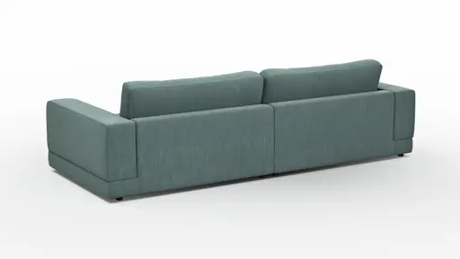 Ecksofa Juni - Longchair links mit 1,5-Sitzer, Stoff, Petrol