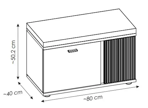 Sitzbank - inkl. Sitzkissen, B ca. 80 cm, Kaschmir, Cremona Eiche Nachbildung